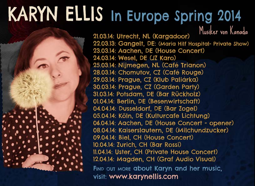 Karyn Ellis in Europe Spring 2014: All shows